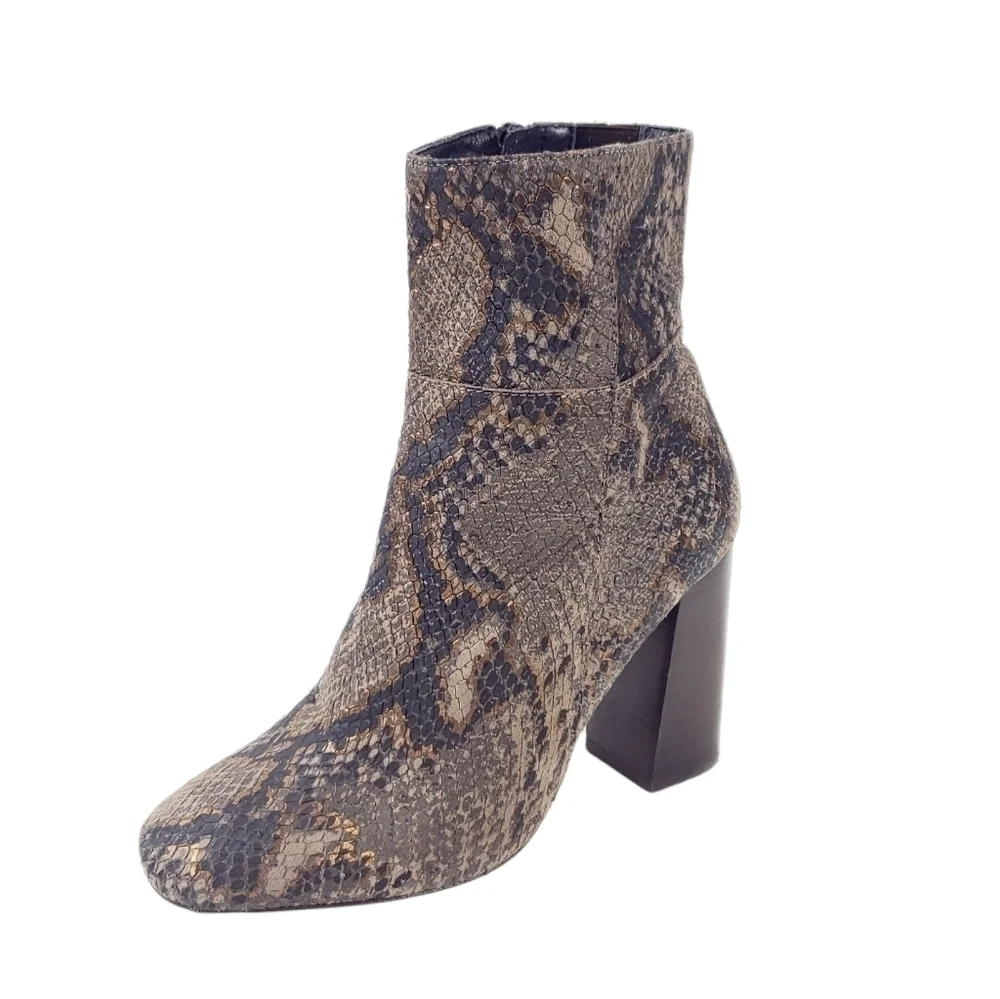 Free People Nolita snake skin print heeled ankle Boots size 36 - Picture 3 of 10